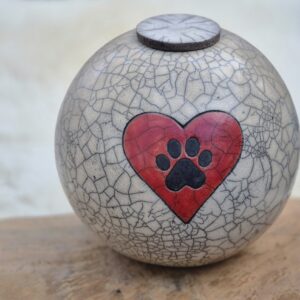 Hondenurn "voor altijd in mijn hart" - rood