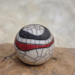 Urntje met lijnen - golven - rood