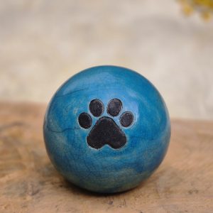 turkoois blauw urntje met pootje