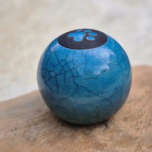 Turkooiskleurige urn met pootje
