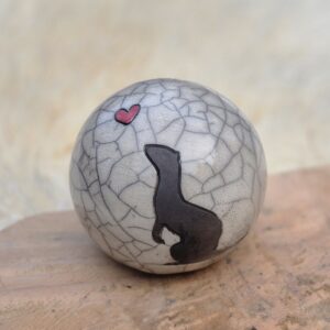 frettenurn met hartje handgemaakt